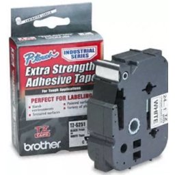 Bandă laminată/puternic adezivă Brother TZS251, 8m/24mm negru/alb