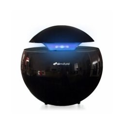 Purificator aer Buldair negru, Difuzor aroma, Ionizare, pentru 15mp, Consum 3W/h, Veioza, Filtrare cu hepa si carbune