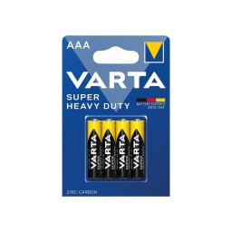 Set de 4 baterii Varta SUPER HEAVY DUTY, zinc-carbon, AAA 1,5V (model 2003)