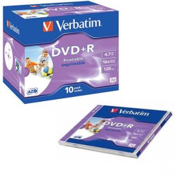 Verbatim Dvd+R 4.7gb, 16x, Jewel Case, Printabil, 1buc