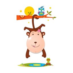 Aplica LED de perete pentru copii MONKEY/0,6W/3xAAA