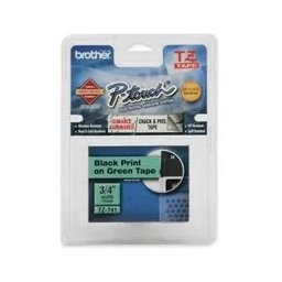 Bandă laminată Brother TZ741, 8m/18mm negru/verde