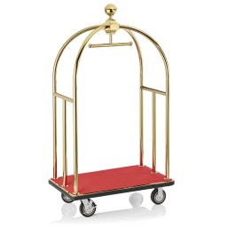 Carucior Bagaje Inox Gold, 106x63xH185 cm, stofa rosie