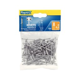 Nit Rapid standard din aluminiu 4,0 8 mm pentru tabla, reparatii auto si decoratiuni, grosime 2-5 mm, 100 bucati 5000378