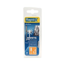 Nit Rapid High Performance din aluminiu 4,0 18 mm pentru materiale expuse, tabla si signalistica, grosime 12-15 mm, burghiu HSS inclus, 50 bucati 5000386