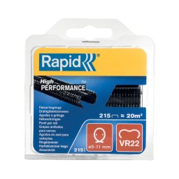 Capse gard Rapid VR22 plastifiate negre pentru legat panza umbrar, plase de umbrire, garduri, voliere si custi pentru animale, compatibile FP20 si FP222, 215 bucati 40108804