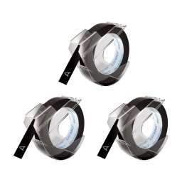 Set 3 benzi embosabile DYMO Omega 9 mm negre pentru organizare acasa, birou si depozitare S0847730