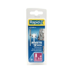 Nit Rapid din otel inoxidabil 3,2 8 mm pentru exterior, medii umede si aplicatii marine, grosime 2-4 mm, burghiu HSS inclus, 50 bucati 5000393
