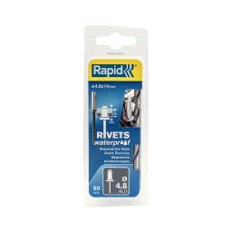 Nit Rapid etans din aluminiu 4,8 14 mm pentru jgheaburi, acoperisuri, rulote si aplicatii impermeabile, grosime 8-11 mm, burghiu HSS inclus, 50 bucati 5000402