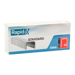 Capse Rapid 53 6 mm Standard galvanizate din sarma subtire pentru textile, etichetare si decoratiuni, 5000 bucati 40108657