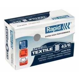 Capse Rapid 43 6 SuperStrong zincate pentru capsator cleste K1 Textile, 10000 bucati 24872200