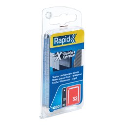 Capse Rapid 53 10 mm din sarma subtire, otel inoxidabil, pentru tapiterie, textile, piele si exterior, 1080 bucati 40109511