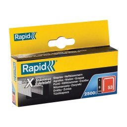 Capse Rapid 53 8 mm din sarma subtire, otel inoxidabil, pentru tapiterie, textile, plase insecte si exterior, 2500 bucati 23808000