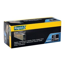 Capse Rapid 606 30 mm cu coroana ingusta, galvanizate si acoperite cu rasina, pentru montaj lambriu, pardoseli si lemn, cutie profesionala 4000 bucati 466301040