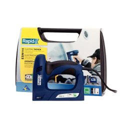 Kit capsator electric Rapid ESN114 pentru folie, materiale izolante si ambalaje, capsare aproape de perete, capse 140 6-14 mm si cuie 8 15 mm 5000131