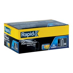Capse Rapid 28 10 mm galvanizate pentru cabluri joasa tensiune pana la 50 V, semicirculare divergente DP, Rapid 28 si PRO 28E, 1000 bucati 11893510