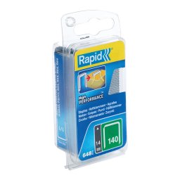 Capse Rapid 140 14 mm DP galvanizate din sarma plata, varfuri divergente pentru fixare puternica, 650 bucati 40109576
