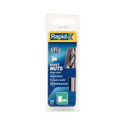 Piulite Nit Tubulare cu filet interior Rapid M6, diametru 9mm, otel cromat, burghiu HSS inclus, 20 buc blister 5000673