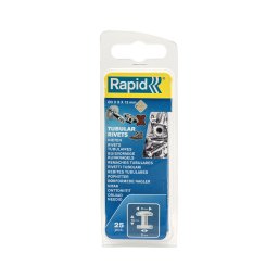 Nit tubular Rapid din otel cromat 9 3 13 mm pentru piele, curele si textile, cap 10 3 mm, 25 bucati 5000416