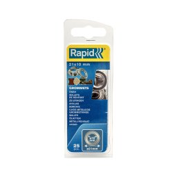 Ocheti Rapid din otel cromat O21 10 mm, inele de intarire pentru textile, prelate si piele, sistem de fixare inclus, 25 bucati 5000412