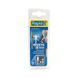 Nit Rapid din otel inoxidabil 4,8 10 mm pentru exterior, medii umede si aplicatii marine, grosime 4-7 mm, burghiu HSS inclus, 50 bucati 5000396