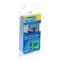 Capse Rapid 140 10 mm din sarma plata, otel inoxidabil AISI 304 A2, pentru folie anticondens, izolatii si exterior, blister 648 bucati 40109575