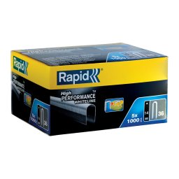 Capse Rapid 36 14 mm albe, galvanizate, semirotunde divergente, pentru cabluri joasa tensiune pana la 50 V, R36 si PRO R36E, 5000 bucati 11886911