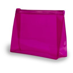 Geanta cosmetice transparenta roz