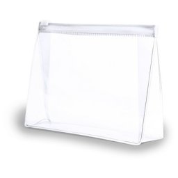Geanta cosmetice transparenta alba