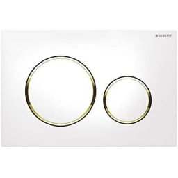 Clapeta dubla-actionare rezervor Geberit Sigma20, alb-auriu -115.882.KK.1
