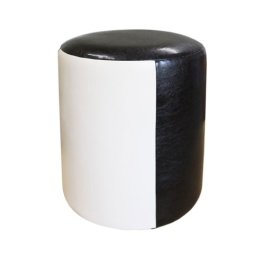 Taburet Tub Piele Bej-Wenge, 33 x 41 cm