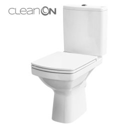 Set vas WC 600 compact alimentare inferioara Easy Clean On Cersanit + capac duroplast cadere lenta Easy Cersanit,