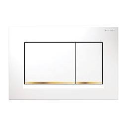 Clapeta WC Geberit gama Sigma30 alba/auriu/alba