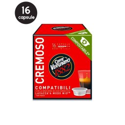16 Capsule Biodegradabile Caffe Vergnano Cremoso – Compatibile A Modo Mio