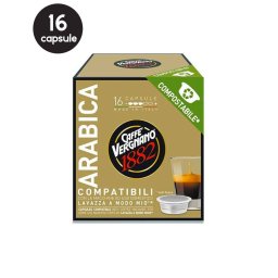 16 Capsule Biodegradabile Caffe Vergnano Arabica – Compatibile A Modo Mio