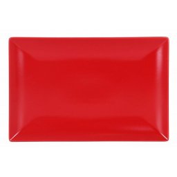 Set 6x Platou ceramic rosu Ming II, 34x22x 2.5 cm