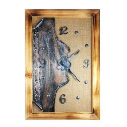 Ceas De Perete Tablou Abstract cu Ramă Din Lemn HG016