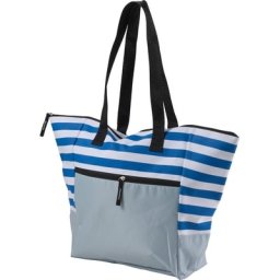 Geanta de plaja alb-bleu