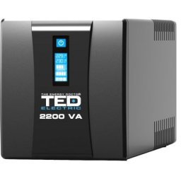 Ups TED 2200VA/1200W LCD TED004666 cu stabilizator 3 iesiri schuko
