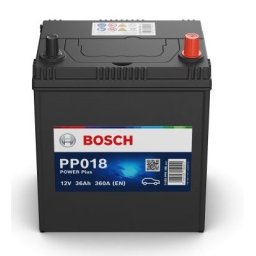 Baterie auto 36Ah Bosch Power Plus 187x127x220 360A 12V, polaritate normala