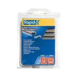 Capse gard Rapid VR22 galvanizate pentru legat panza umbrar, plase de umbrire, garduri, voliere si custi pentru animale, compatibile FP20 si FP222, 1100 bucati 40108806