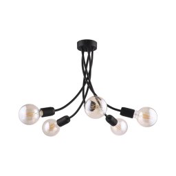 Jupiter 1640 - Lustră pe tijă LUCE 5xE27/60W/230V negru