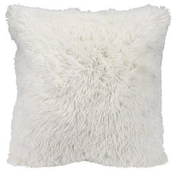 Perna decorativa alba pufoasa