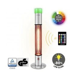 Radiator cu infrarosu pentru terase IRS1500E, Lumina LED 16 culori, Putere 1500W, Telecomanda