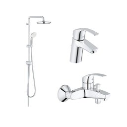 Pachet: Coloana dus (26381001), baterie cada/dus (33300002), baterie lavoar Grohe Eurosmart S (33265002)