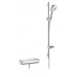 Set de dus Hansgrohe gama Select Ecostat Combi 0.90m + Raindance Select E 120, alb/crom