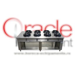 Mașină de gătit wok 8 arzătoare, cu suport deshis, Casta