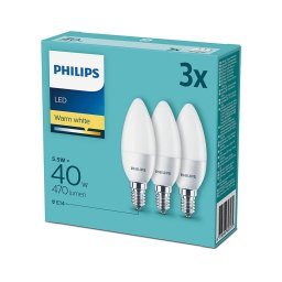 Set 3x bec LED Philips E14/5,5W/230V 2700K
