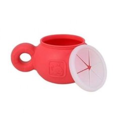 Bol din silicon cu capac rosu