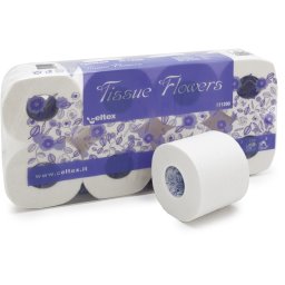 Hartie igienica Celtex, Tissue Flowers, 3 straturi, alba, 8 role/set